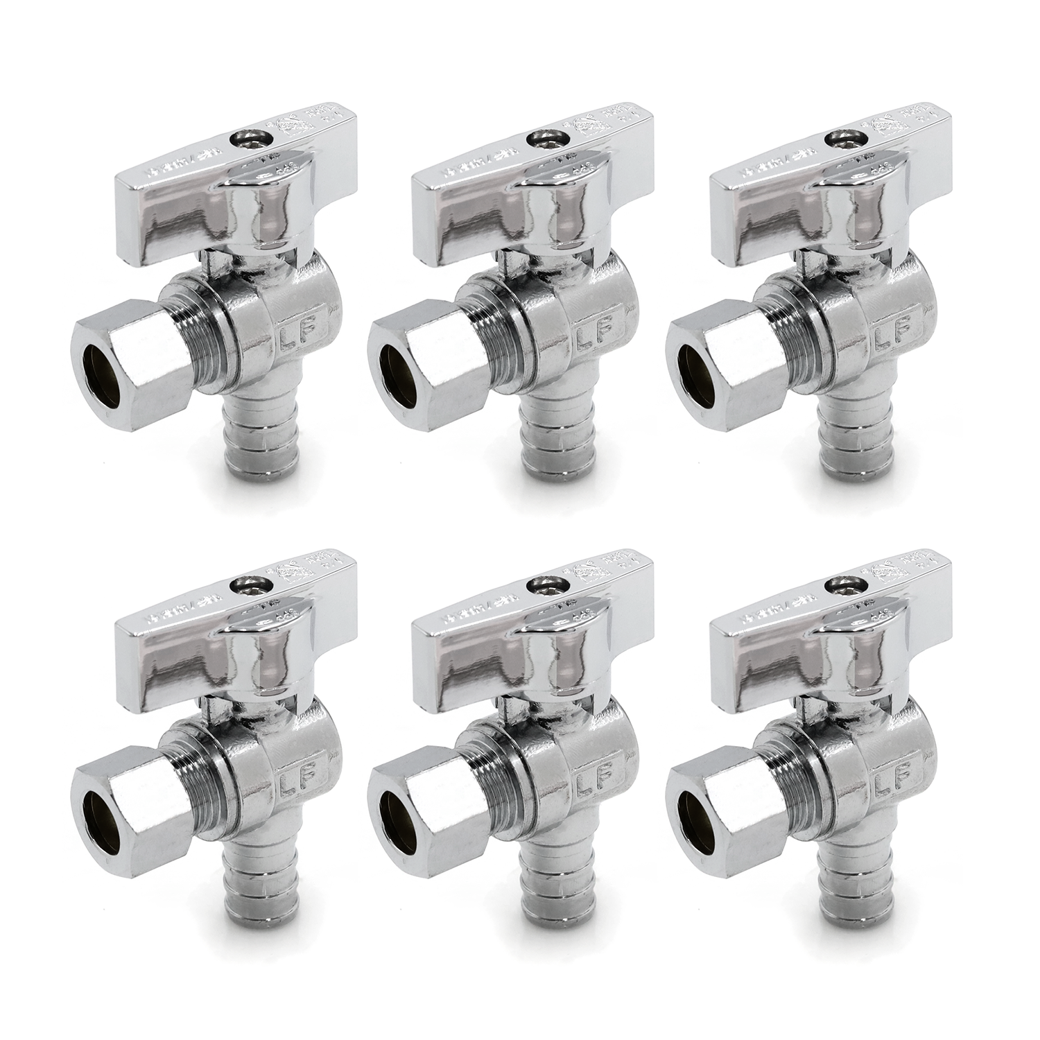 PEX B Crimp Supply Stop Valves (6 Pack)