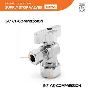Compression Supply Stop Valve (12 Pack) - 0