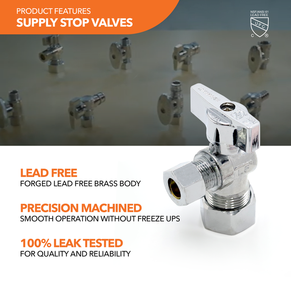 Compression Supply Stop Valve (6 Pack) | HPS: HvacPlumbingShop.com