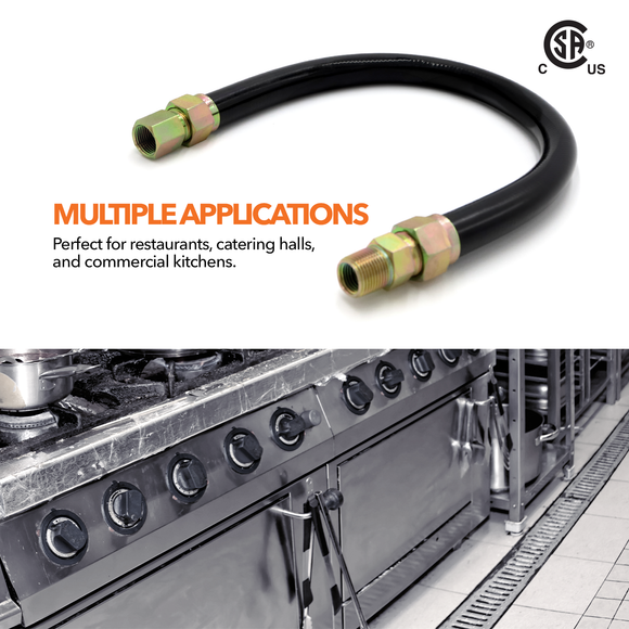 5/8" OD Black Coated Commercial Gas Connector