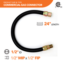 5/8" OD Black Coated Commercial Gas Connector-4