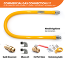 Commercial Gas Connection Kit - 1" OD Yellow Coated Commercial Gas Connector + Parts-3