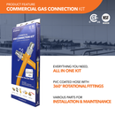 Commercial Gas Connection Kit - 1" OD Yellow Coated Commercial Gas Connector + Parts-2