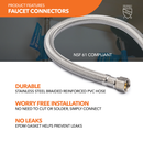 3/8" Comp. x 3/8" Comp. Braided Faucet Connectors (2) + 5/8" Comp. x 3/8" Comp. Supply Stop Valves (2)-4