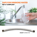 3/8" Comp. x 3/8" Comp. Braided Faucet Connectors (2) + 5/8" Comp. x 3/8" Comp. Supply Stop Valves (2)-6