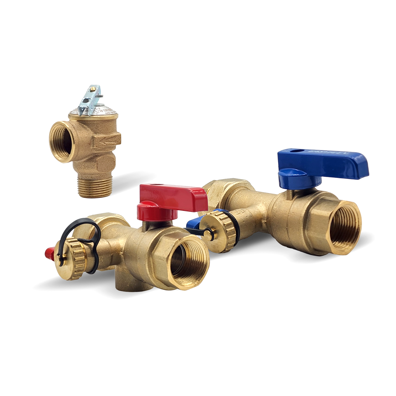 1" FIP Connection Isolation Valve Kit with Pressure Relief Valve