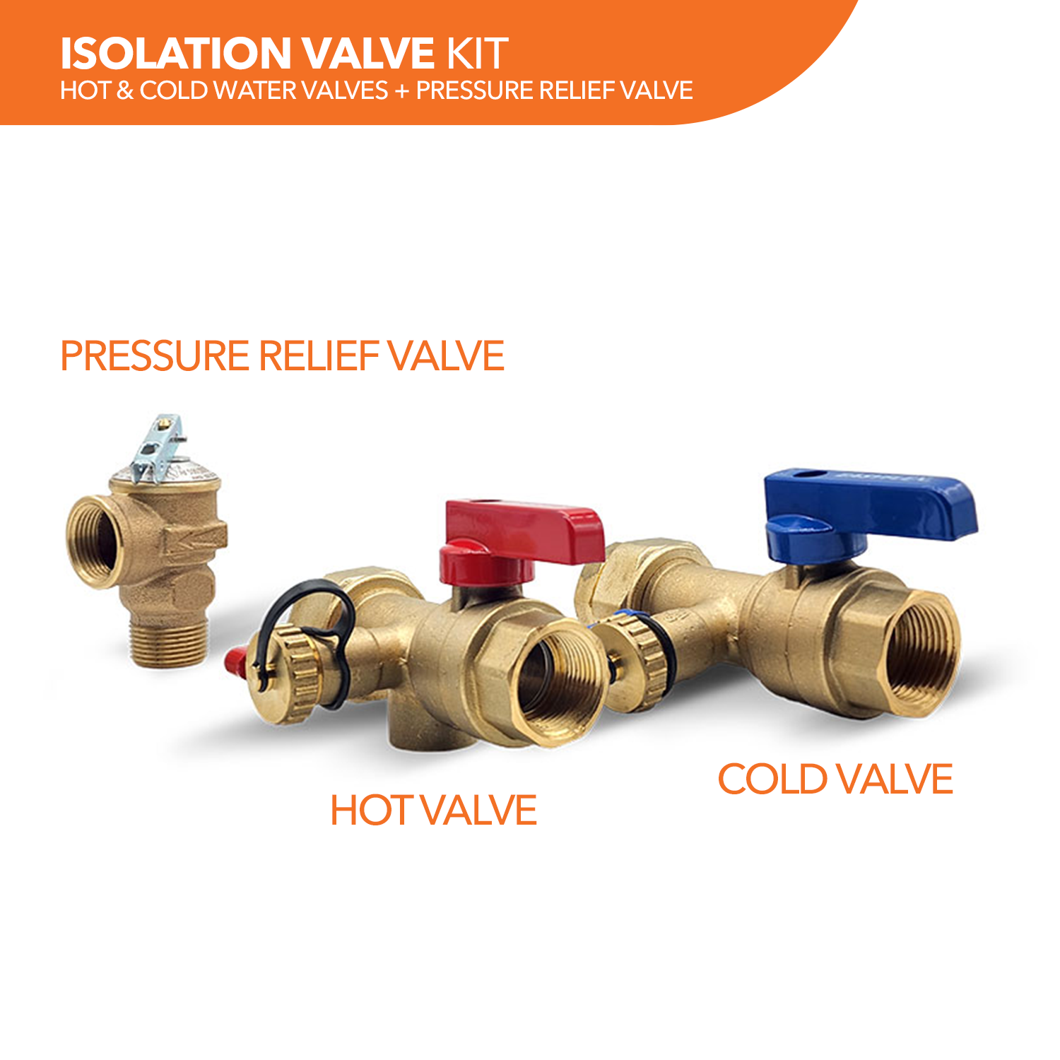 1" FIP Connection Isolation Valve Kit with Pressure Relief Valve - 0