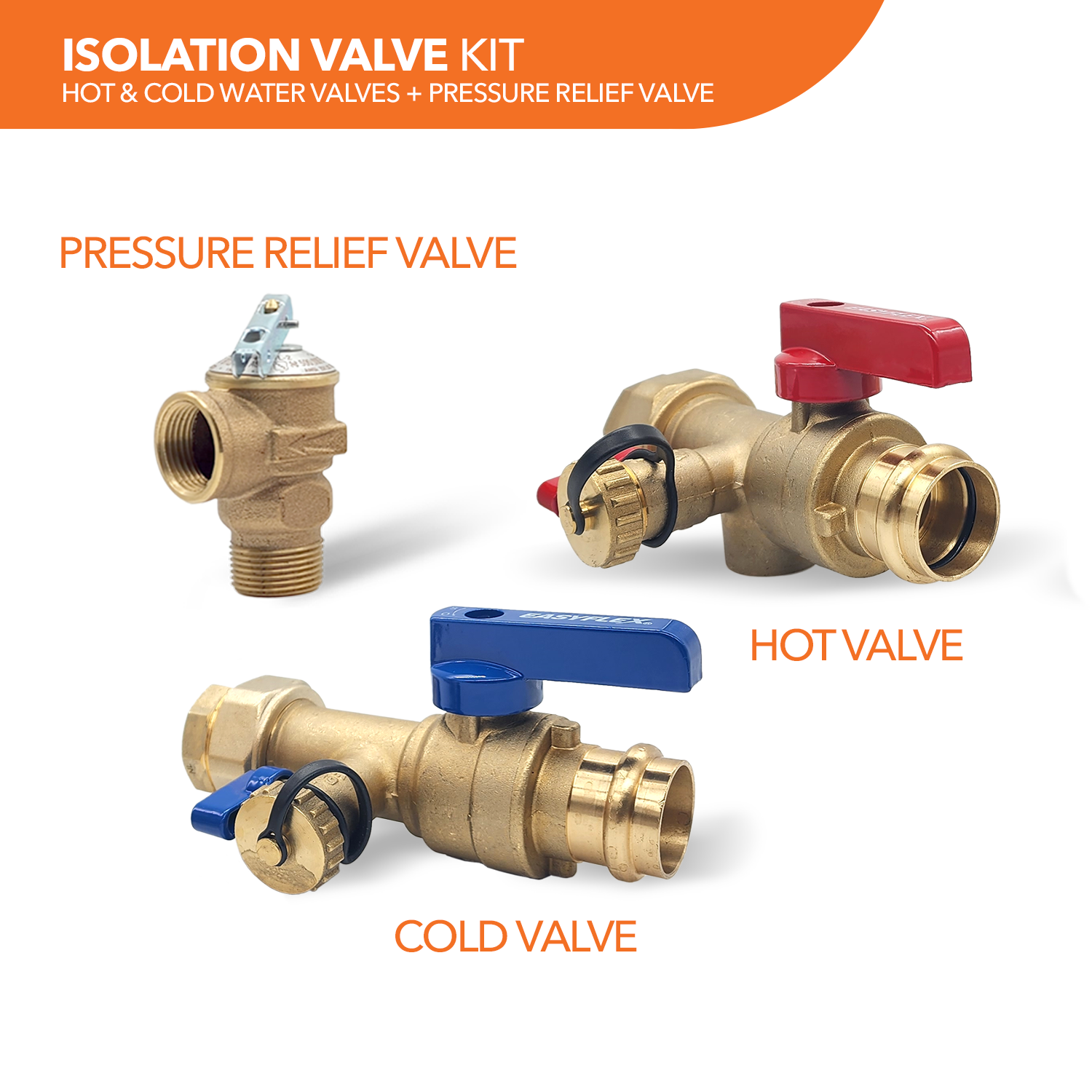 1" Press Connection Isolation Valve Kit with Pressure Relief Valve - 0