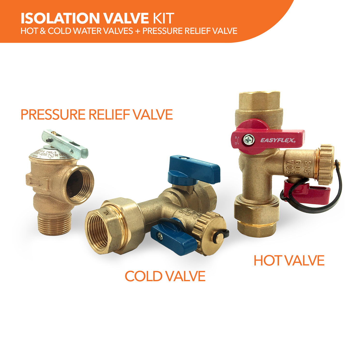 3/4" FIP Connection Isolation Valve Kit with Pressure Relief Valve - 0