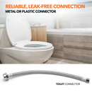 Metal Ballcock Braided Toilet Connectors (5) + Supply Stop Valves (5)-6