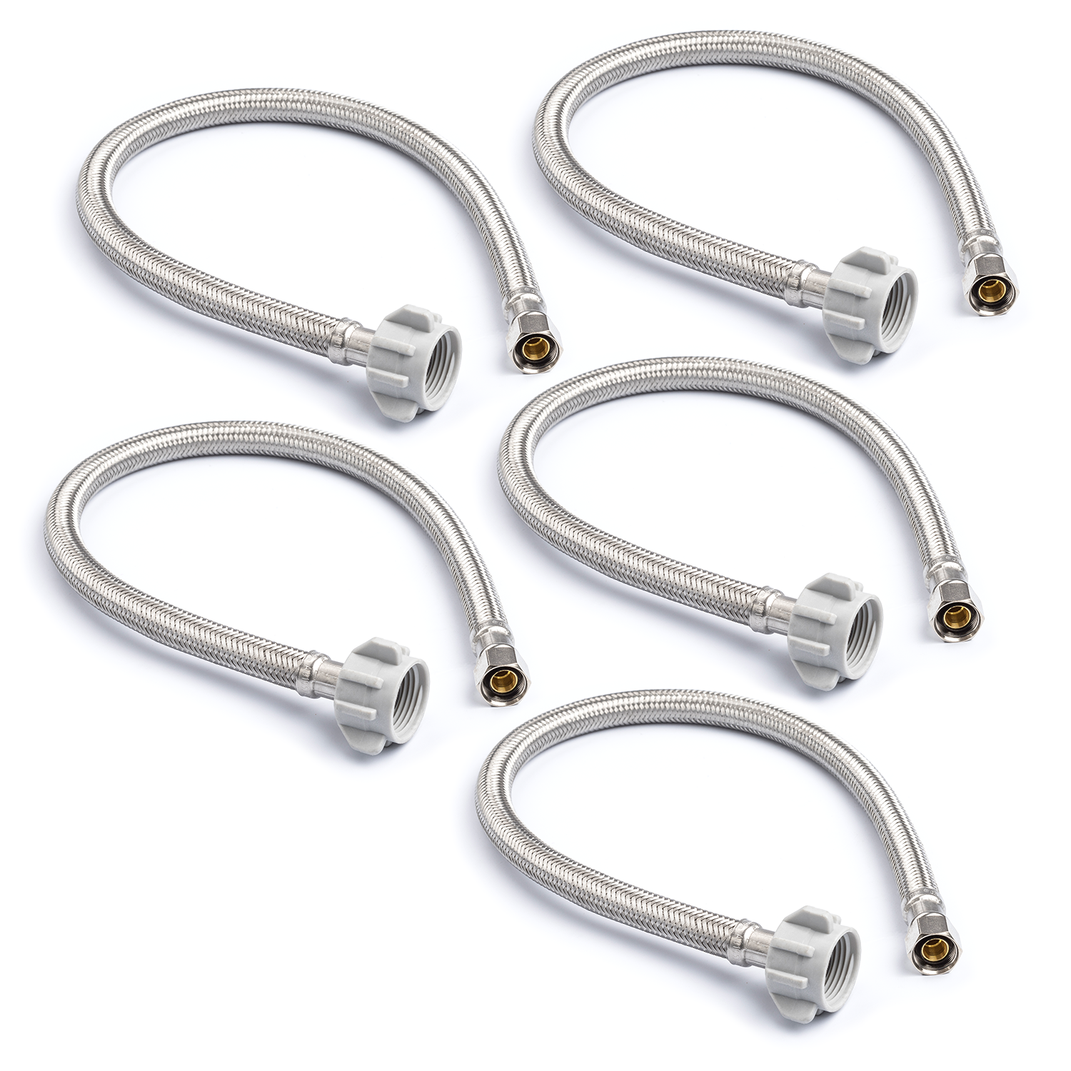 3/8" Comp. x 7/8" Ballcock Braided Toilet Connector (5 Pack)