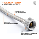 3/8" Comp. x 7/8" Ballcock Braided Toilet Connector (5 Pack)-3