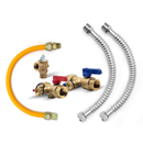 Tankless Water Heater Connection Kit1- Isolation Valves Kit + Water Heater Connectors (2) + Gas Connector + Pressure Relief Valve-1