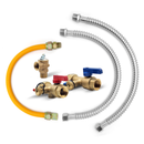 Tankless Water Heater Connection Kit2- Isolation Valves Kit + Water Heater Connectors (2) + Gas Connector + Pressure Relief Valve-1
