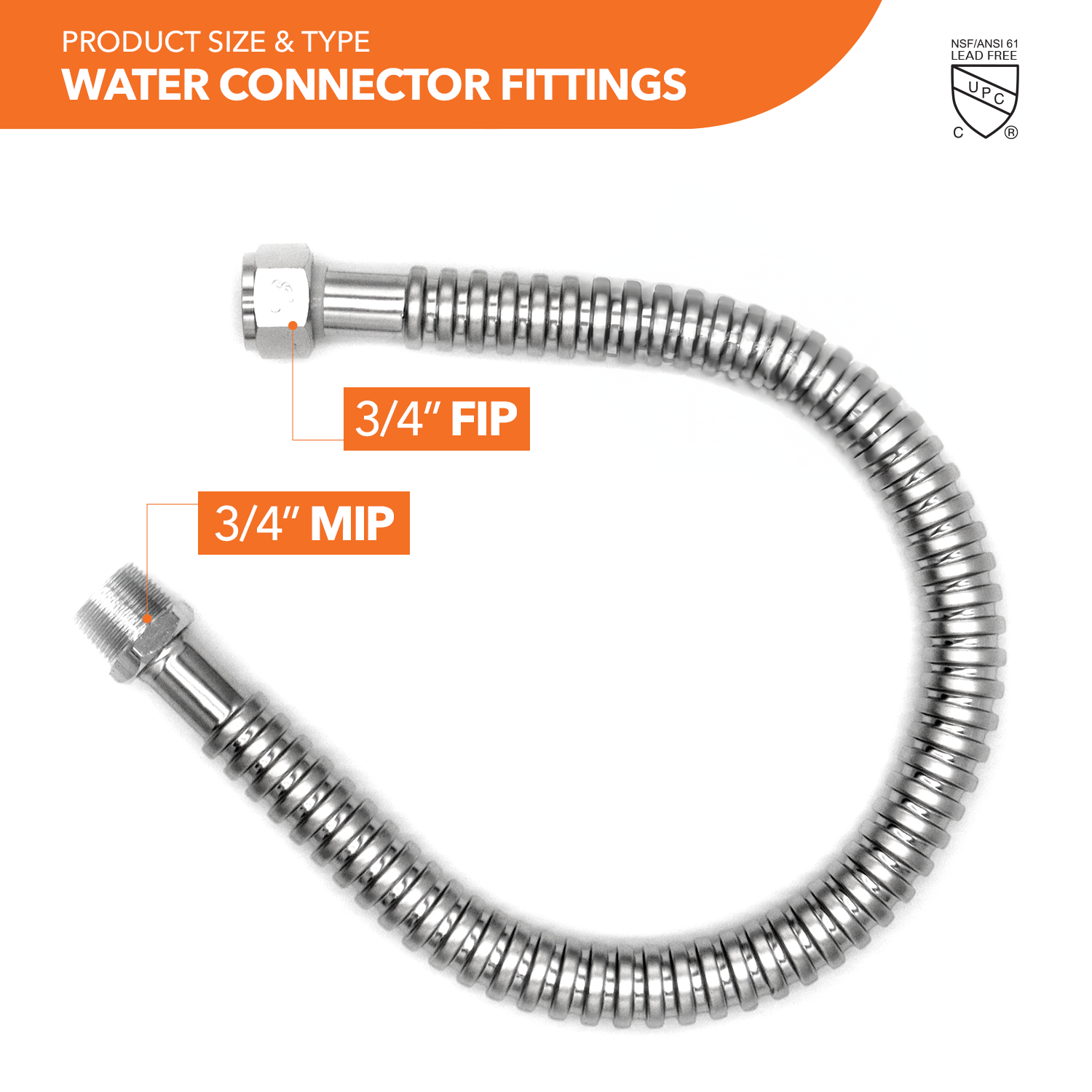 3/4" FIP x 3/4" MIP Water Heater Connector - 0