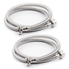 3/4" Hose Bibb Braided Washing Machine Connector (2 Pack)