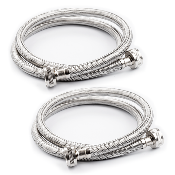 3/4" Hose Bibb Braided Washing Machine Connector (2 Pack)